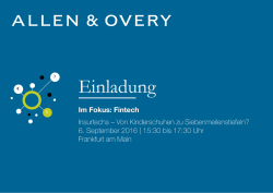 Einladung  - Allen Overy Event Deutschland
