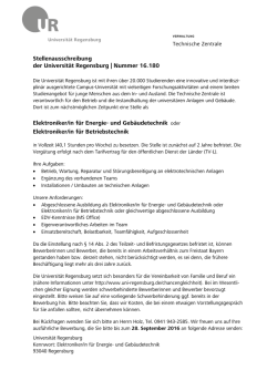 Stellenausschreibung der Universität Regensburg