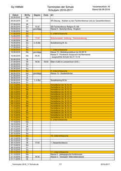 Gy Hittfeld Terminplan der Schule Schuljahr 2016-2017
