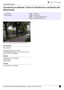 Grundschule am Markatal - Schule f&uuml;r Sch&uuml;lerinnen und Sch&uuml;ler