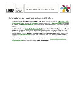 Informationen zum Auslandspraktikum mit Kind(ern)
