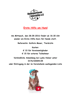 Erste Hilfe am Hund