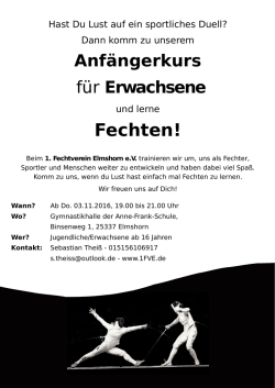 Fechten! - 1. Fechtverein Elmshorn
