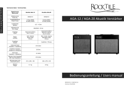 AGA-12 / AGA-20 Akustik Verstärker Bedienungsanleitung / Users