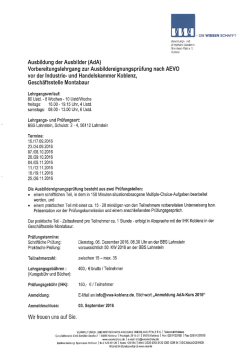 Infoblatt Ausbildereignungsprüfung 2016