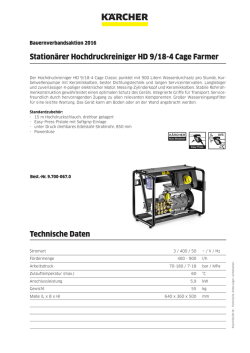 Station&auml;rer Hochdruckreiniger HD 9/18-4 Cage Farmer