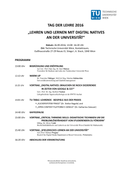 tag der lehre 2016 „lehren und lernen mit digital natives