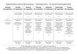 Samstag 03. September Sonntag 04. September Montag 05