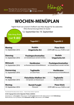 WOCHEN-MENÜPLAN