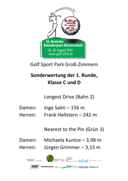 Golf Sport Park Gro&szlig;-Zimmern Sonderwertung der 1. Runde, Klasse