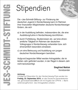 Jes-Schmidt-Stipendium - Deutsches Gymnasium für Nordschleswig