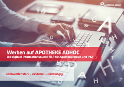 Werben auf APOTHEKE ADHOC Die digitale Informationsquelle Nr