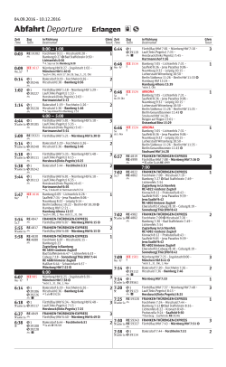 Erlangen / Abfahrt / gültig 04.09. bis 10.12.2016