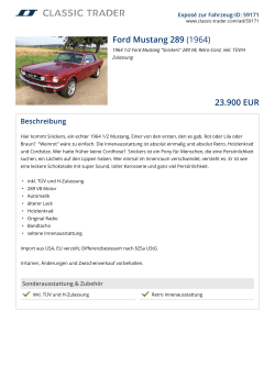 Ford Mustang 289 (1964) 23.900 EUR