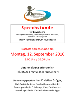 Sprechstunde für Erwachsene - Familienzentrum Müllenbach