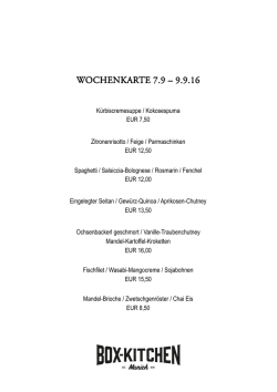 die Wochen- und Speisekarte anschauen - Box
