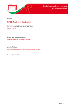 DRK Zentrum Grafental - Landesinitiative Demenz