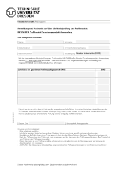 Nachweis über die Modulprüfung des Profilmoduls