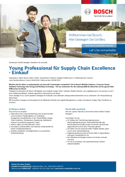 Young Professional für Supply Chain Excellence - Einkauf