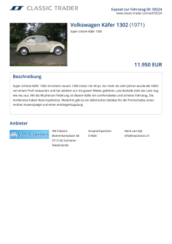 Volkswagen Käfer 1302 (1971) 11.950 EUR