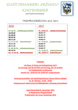 Termine Saison 2016-2017 - Schützenverein "Fröhlich" Kaltenberg