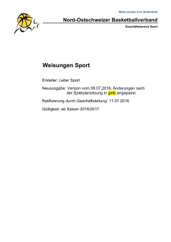Weisungen Sport 2016-2017