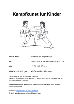 Kampfkunst für Kinder - Karate in Neustrelitz