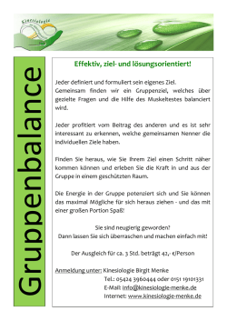 Gruppenbalancen - kinesiologie