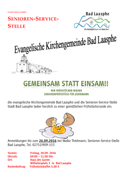 Plakat Frühstück am 30.09.2016