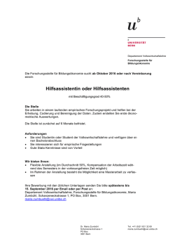 HilfsassistentIn_Forschungsstelle f&uuml;r Bildungs&ouml;konomie