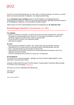 Kursleitungen Deutsch im Stundenlohn (ca. 50