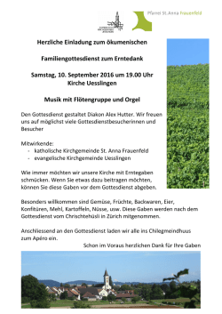 Herzliche Einladung zum - Evangelische Kirchgemeinde