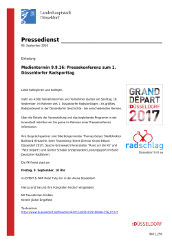 Pressekonferenz am 09.09.2016 zum 1. Düsseldorfer