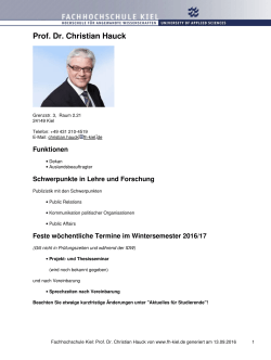 Fachhochschule Kiel: Prof. Dr. Christian Hauck