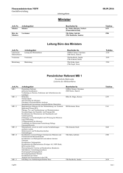 Geschäftsverteilungsplan Finanzministerium NRW