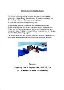 Einladung  - Grundschule Munkbrarup