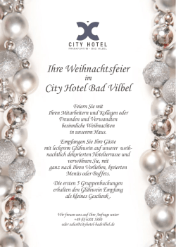 Ihre Weihnachtsfeier - City Hotel Frankfurt/M