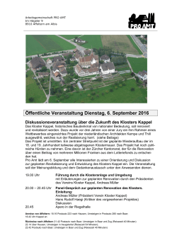 Veranstaltung über die Zukunft des Klosters Kappel