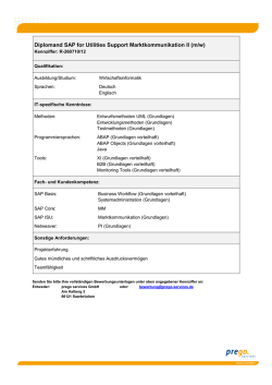 Diplomand SAP for Utilities Support