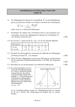 Ph 96-16 Abschlußprüfung an Fachoberschulen: Physik 1996