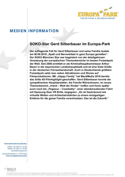 SOKO-Star Gerd Silberbauer im Europa-Park - Presse | Europa-Park