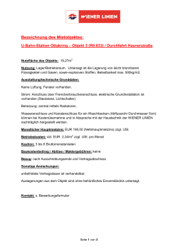 Bezeichnung des Mietobjektes