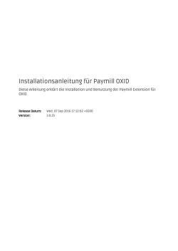 Installationsanleitung f&uuml;r Paymill OXID