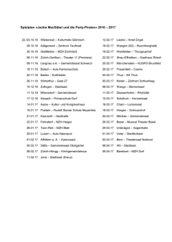 Spielplan «Jackie MacSäbel und die Party
