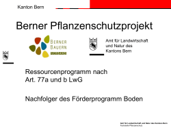 Berner Pflanzenschutzprojekt - Programm