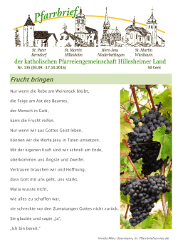 Pfarrbrief - Herzlich Willkommen in der Pfarrei Deutschland