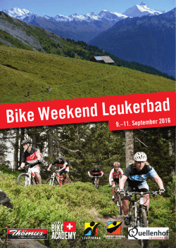 Bike Weekend Leukerbad 9.–11. September 2016
