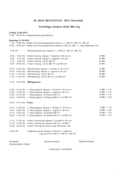Zeitplan - MSC Höchstädt
