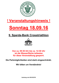 Info Crosstriathlon am 18.09.2016