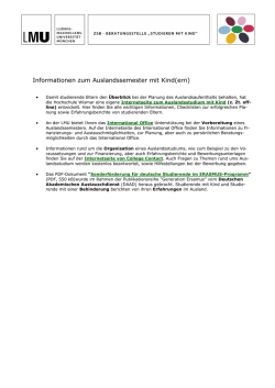 Informationen zum Auslandssemester mit Kind(ern)